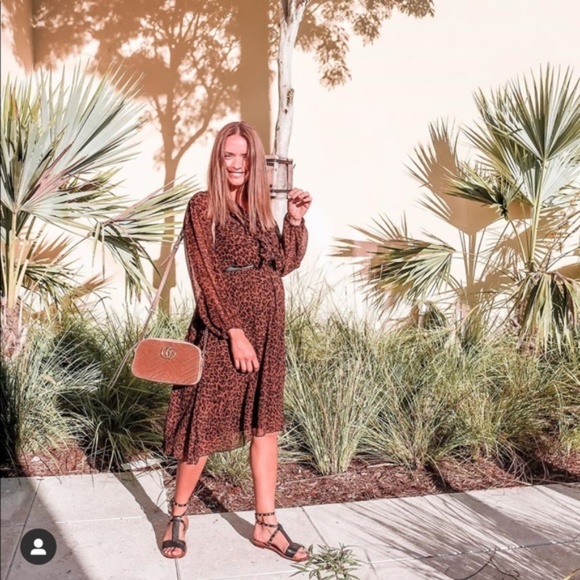 NWT Zara Ruffled Animal Print Dress - Picture 3 of 11